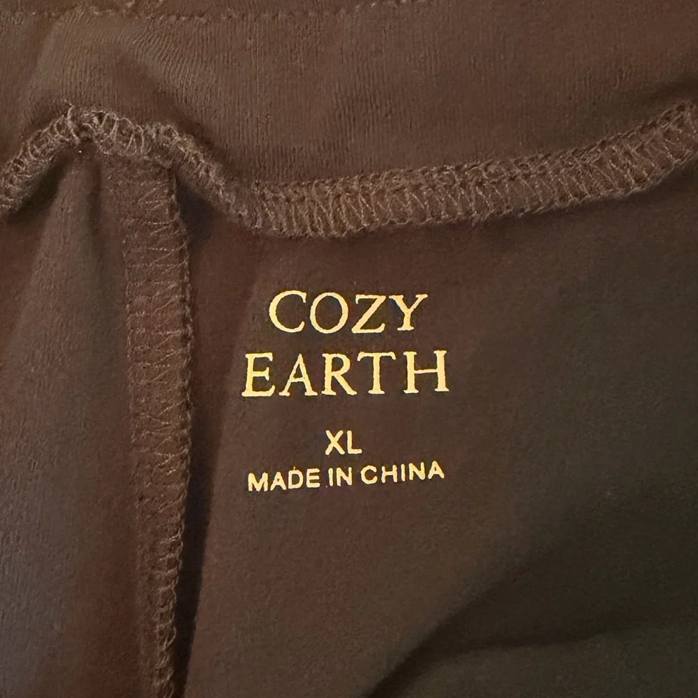 Cozy Earth Women's Bamboo Stretch-Knit Wide Leg Pant Navy Blue XL - Picture 7 of 11